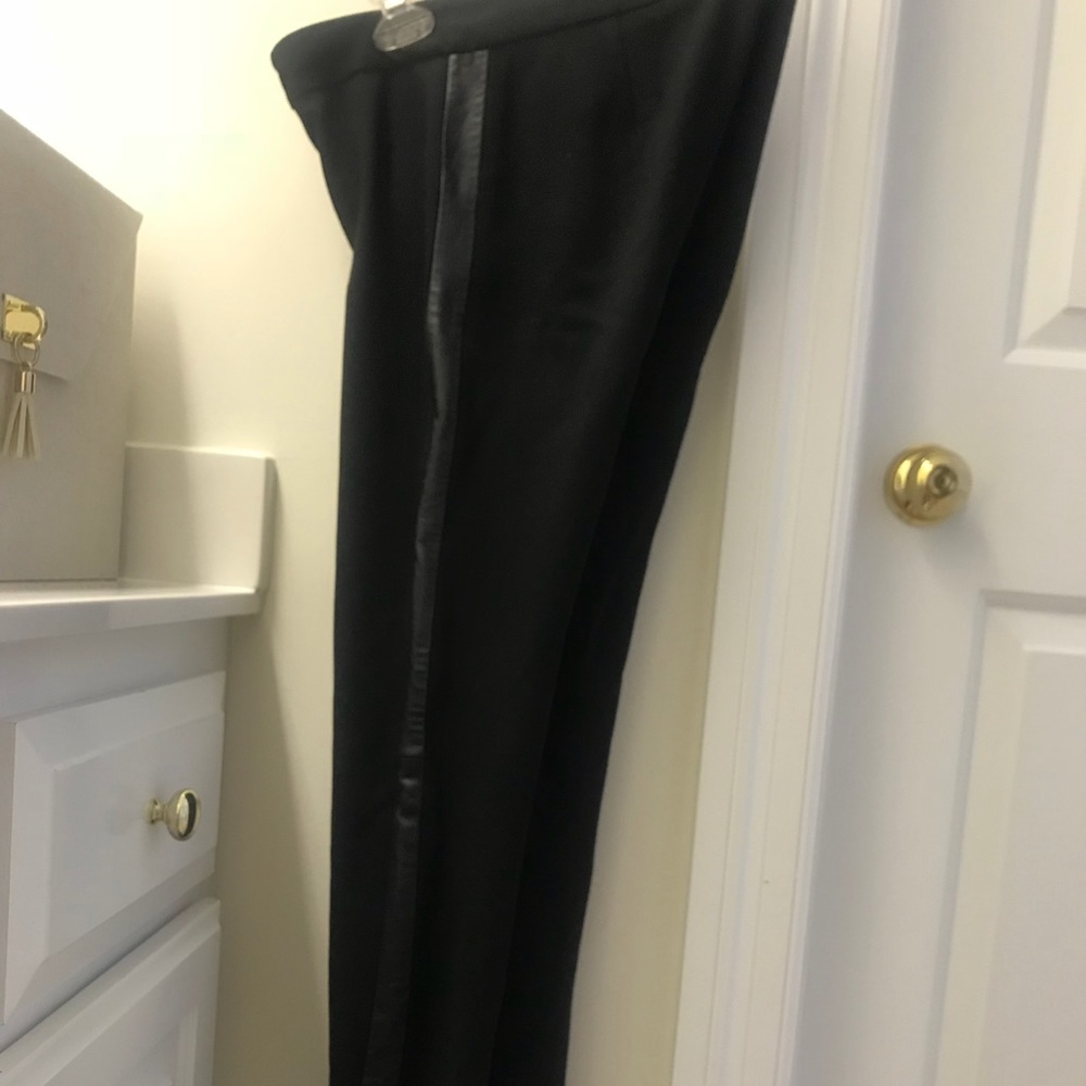 SOLD My Tribe leather tuxedo black skinny pant 0-2